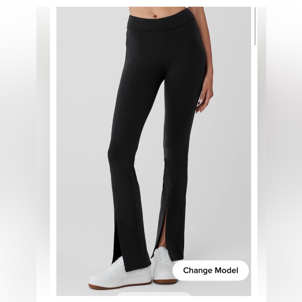 ALO Yoga Black Split-Hem Boot Cut Pants - Size XS